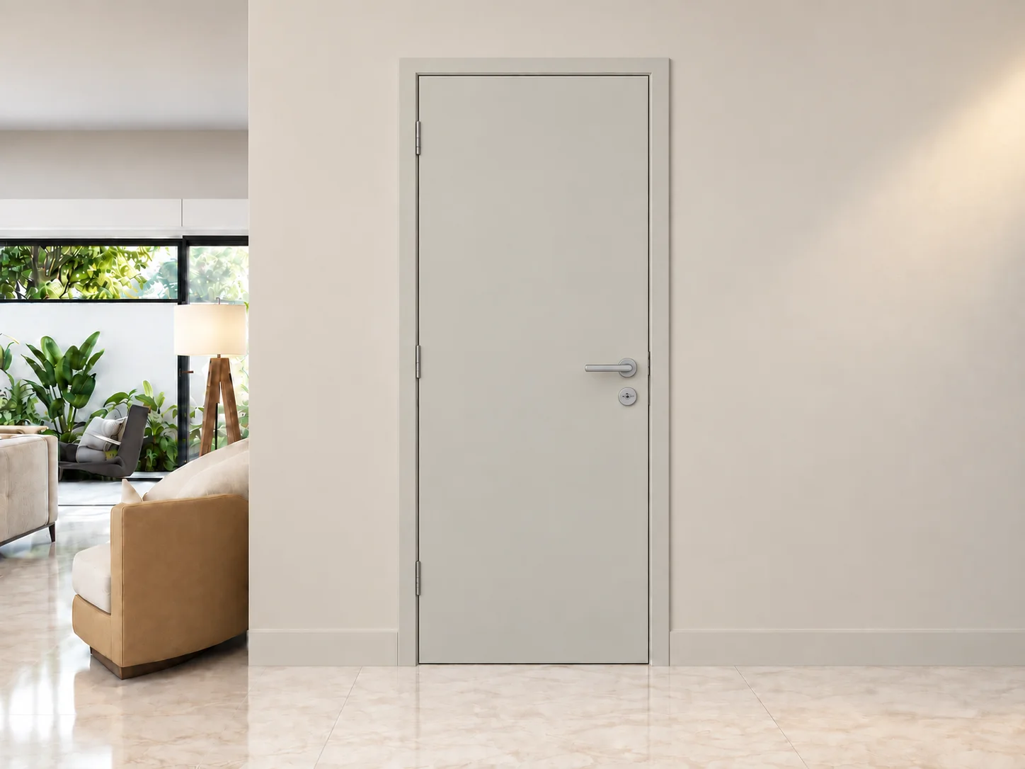 Composição ilustrativa de porta de giro na cor Fendi